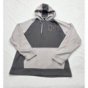 Under Armour Storm Hoodie Mens Large Grey Two Tone Raglan Pullover Sweatshirt